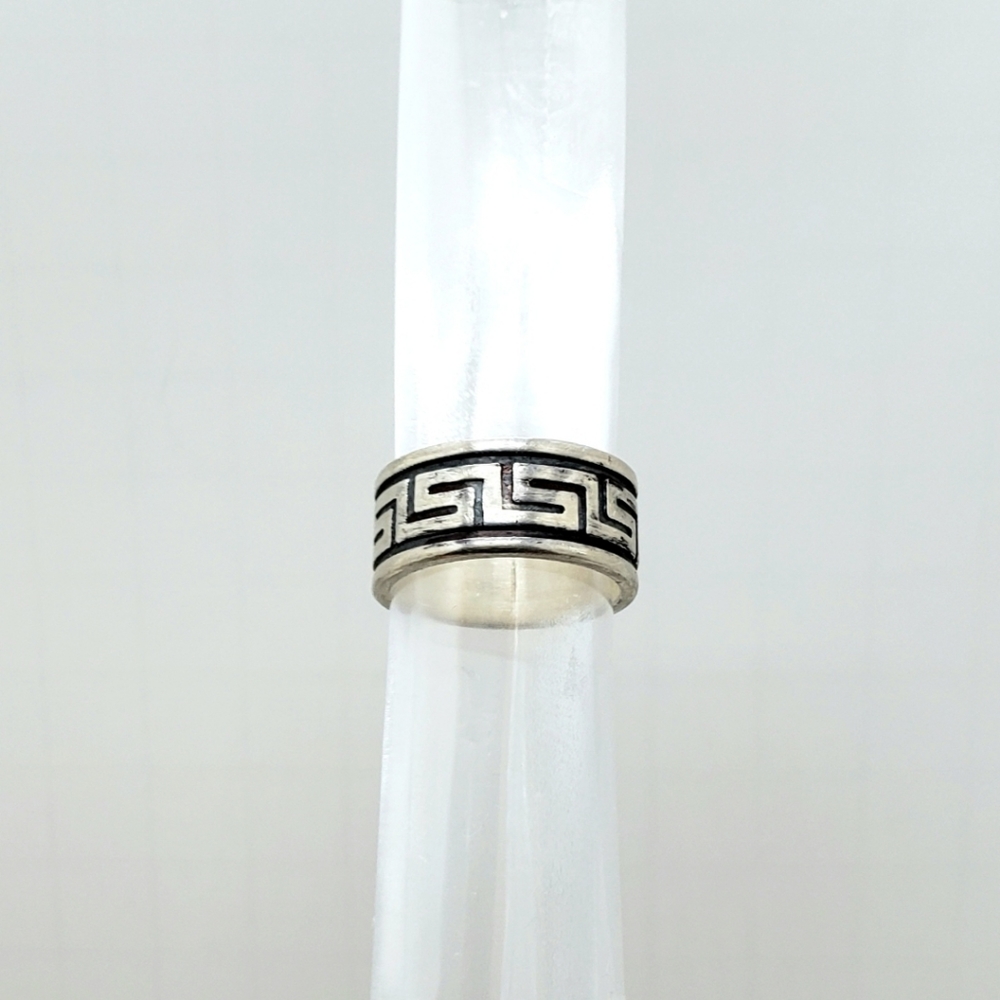 925-Silver Ring Greek Key Pattern - image 2
